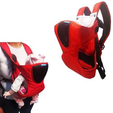 Imagem de Canguru Bebê 3 Posições Ergonômico Baby Style Vermelho
