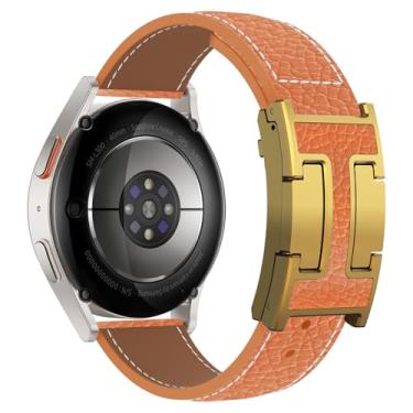 Imagem de CHANCHY Pulseira feminina de couro magnética compatível com Samsung Galaxy Watch 7 6 5 4 FE de 40 mm e 44 mm/Galaxy Watch 6/4 Classic de 47 mm, 43 mm, 46 mm, 42 mm/5 pro de 45 mm