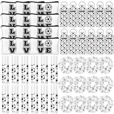 Imagem de Locmeo 48 peças de presentes para equipes esportivas incluem 12 bolsas de maquiagem, 12 peças de elásticos de cabelo, 12 peças de protetor labial, 12 peças de protetor labial para jogadores de bola,