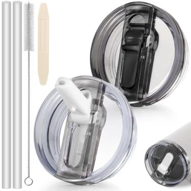 Imagem de ANTAND Tampa dobrável à prova de vazamento com canudo de 850 g para acessórios Stanley Cup, pacote com 2 tampas de substituição sem derramamento, tampa removível de 850 g para tampas Stanley Protour