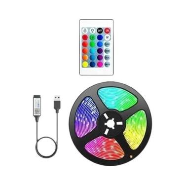 Imagem de RGB USB LED Strip Lights Controle Bluetooth SMD 5050 Fita Flexível Aut