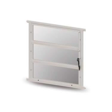 Imagem de Janela Basculante Branca 60x60cm - Esquadria de Alumínio com Vidro - A