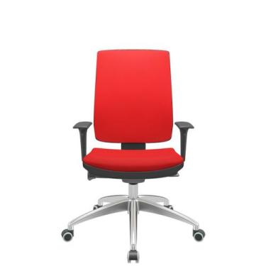 Imagem de Cadeira Office Brizza Soft Aero Vermelho Autocompensador Base Aluminio
