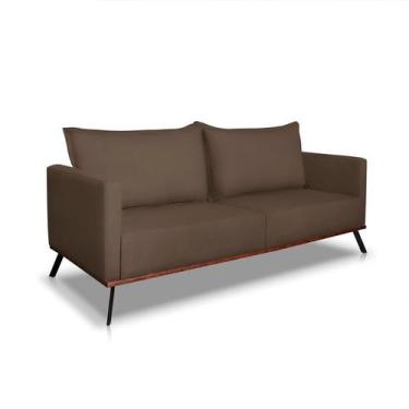 Imagem de Sofá 3 Lugares Zeus Veludo Marrom 180 cm - Modern