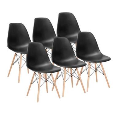 Imagem de Kit 6 Cadeiras Charles Eames Wood Design Eiffel Colorida - Homelandia,