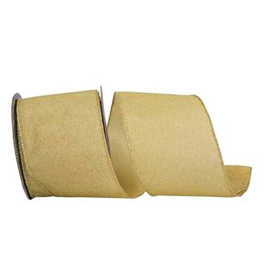 Imagem de Reliant Ribbon Fita de borda metálica brilhante brilhante com fio, dourado