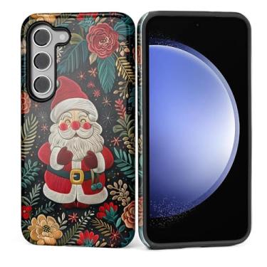 Imagem de Kapadiy Capa para Samsung Galaxy S23 FE [o adorável design de Natal do Papai Noel] - Capa protetora de corpo inteiro à prova de choque com proteção dupla híbrida (silicone + policarbonato rígido) para