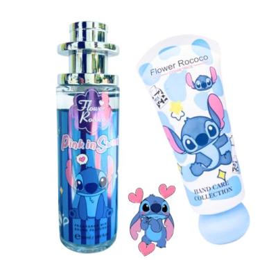 Imagem de Flower Rococo Kit Infantil Stitch, Perfume Pink in Space e Creme Hidratante para Mãos, Coleção Hand Care