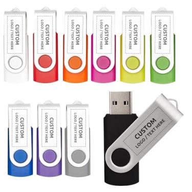 Imagem de Pen drive USB personalizado, pen drive giratório personalizado em massa USB 2.0, ideal para presentes corporativos, brindes promocionais, estúdios de fotografia e música e organizações sem fins