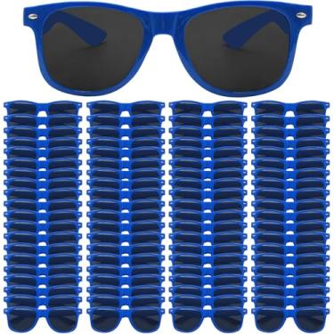 Imagem de YQVIE Pacote Com 50/100 Óculos De Sol Adultos Para Homens E Mulheres, Atacado, A Granel, Estilo Retrô Dos Anos 70, Baratos Festa (100 Azul, Preto)