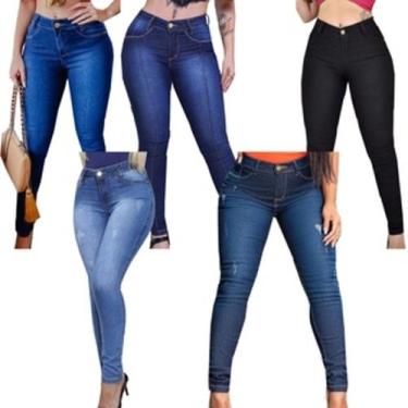 Imagem de 3 Peças Feminina Jeans Calça Cós Alto Médio Hot - APOLLOGY, 46