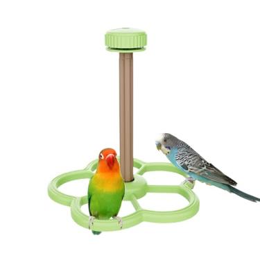 Imagem de Poleiro para Aves,Brinquedo Mordedor Moinho De Para Papagaios | Suporte Interativo de Brinquedo para Araras, Calopsitas, Periquitos e Agapornis
