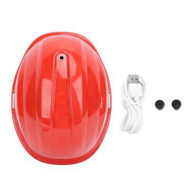 Imagem de Hard -chapéu ventilado com fãs de refrigeração Display Digital Capacete de segurança resistente à chuva para trabalhadores construção Fibra de vidro ABS material