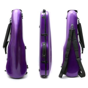 Imagem de Vetimobato Estojo Para Violino Dazzling Hard Shell - 4/4 De Tamanho Real, Caixa Fibra Carbono Leve E Resistente, Formato Voo Em Estilo Violoncelo Com Alças Viagem (Violeta)