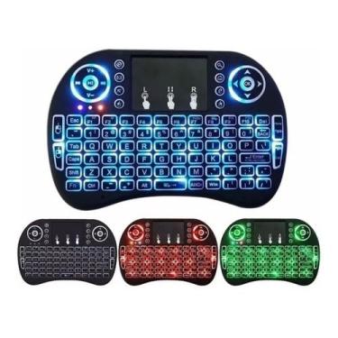 Imagem de Mini Teclado Sem Fio com Touchpad, Retroiluminado RGB, Bluetooth, USB, para Smart TV, PC, Notebook
