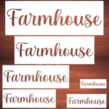 Imagem de Estêncil grande de fazenda para pintura - pacote com 6 modelos de estêncil de fazenda para pintura em madeira, estênceis de letras reutilizáveis para quadro-negro, placas de artesanato de madeira e