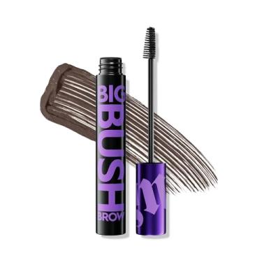 Imagem de Urban Decay Gel de sobrancelha volumizante Big Bush (cortinas escuras - marrom escuro universal), impermeável, resistente a manchas, resistente a flocos, fibras de gel para sobrancelhas montáveis,