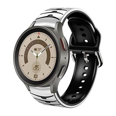 Imagem de lappets Pulseira de silicone de 20 mm compatível com Samsung Galaxy Watch 5/Watch 5Pro/Watch 4 de 40 mm e 44 mm/Watch 4/Classic de 42 mm e 46 mm, masculina e feminina