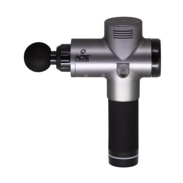 Imagem de Acte, Massageador Profissional R16-P Massage Gun com 4 Ponteiras e 6 Níveis de Velocidade, Diversas Cores (Prata e Preto)