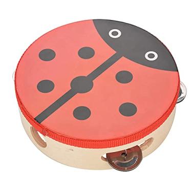 Imagem de KIMISS 15cm de Pandeiro de Madeira Portátil - Instrumento Colorido de Percussão de Campainha para e Adultos - Fácil de Tocar Acessório de Música para Dança e Cantar (#01)