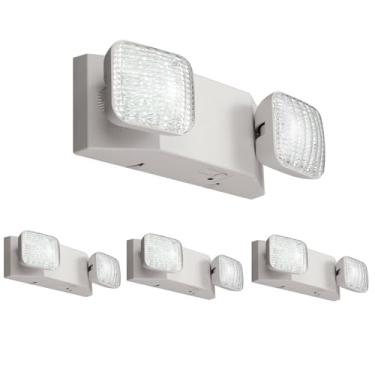 Imagem de GZRUIYANG Luzes de emergência com bateria reserva, luminárias de emergência comerciais LED com duas cabeças ajustáveis, certificação UL 924, luz de saída de emergência com fio para empresas - pacote