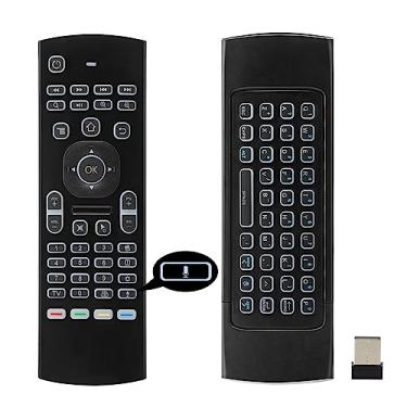 Imagem de MX3 Air Mouse Controle remoto por voz, 2,4 G multifuncional Blacklight Mini teclado sem fio Air Mouse remoto para Android Smart TV Box, 3-Gyro & Gsensor, projetor HTPC Mini PC, PS3/4 Xbox 360