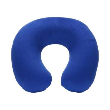 Imagem de Travesseiro De Viagem Inflável Portátil Em Forma De U, Curto, De Pelúc