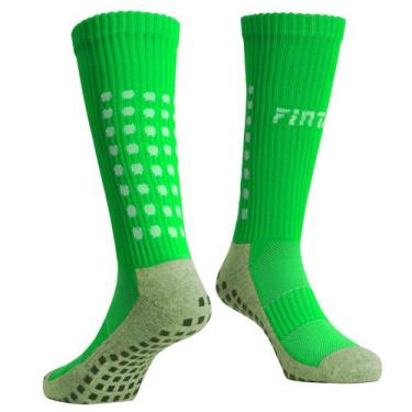 Imagem de Meia Esportiva Pro Grip Compressão Juvenil Finta 33-37, Verde, 33-37