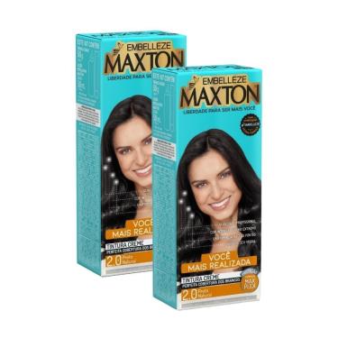 Imagem de Kit 2 Tintura Creme Maxton Preto Natural 2.0