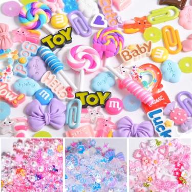Imagem de Conjunto de pingentes de geleca de resina com tema de doces Kawaii, (mais de 2000 peças pequenas incluídas), capa de lixo para telefone faça você mesmo (candy)