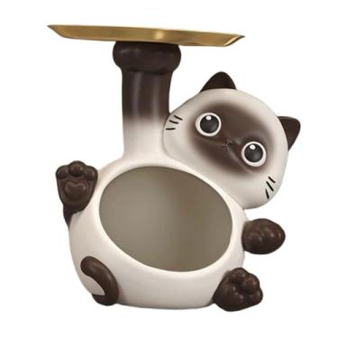 Imagem de Bothyi Estátua de Gato da Fortuna, Porta-chaves, Esculturas de exibição, Arte, Presente decorativo, Prato de doces com bandeja de armazenamento para mesa de