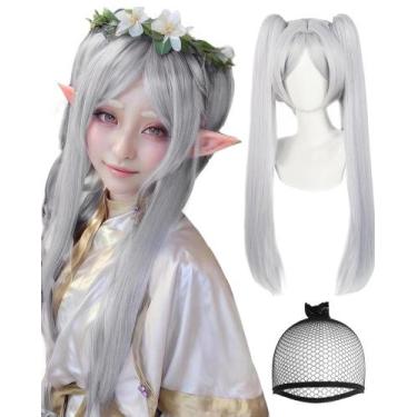 Imagem de Peruca de cosplay ANOGOL Sousou no Frieren, cabelo sintético branco