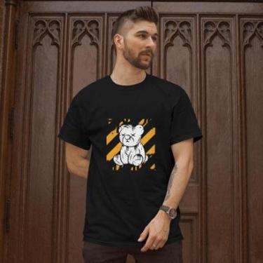Imagem de Camiseta Masculina Malha Algodão Estampada Casual Bear Black do P ao G1-Masculino