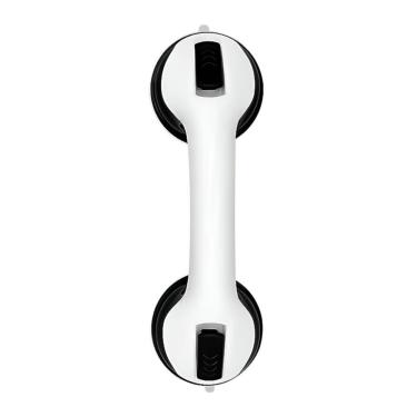 Imagem de Barra De Apoio Com Ventosa Suporte Sanitário Portátil Idosos Deficientes 29x10cm Banheiro Preto