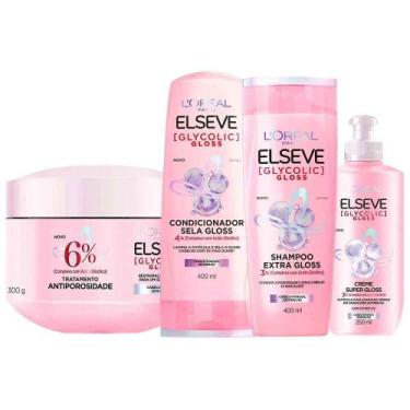 Imagem de Elseve Glycolic Gloss Kit - Shampoo + Condicionador + Creme de Tratame