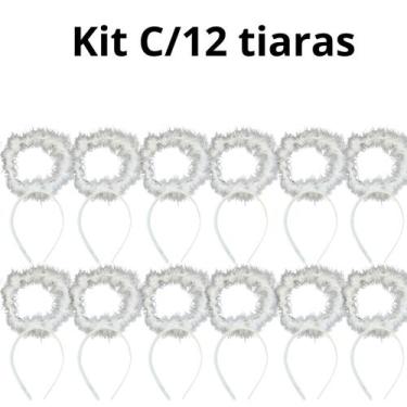 Imagem de Kit C/12 Tiaras Anjo Fantasia Halloween Carnaval Decoração - sm decora