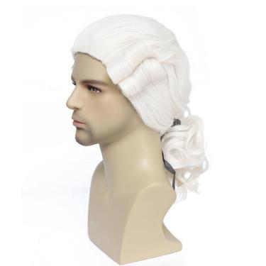 Imagem de Peruca Byoubyou Colonial Judge Peruca branca de onda longa