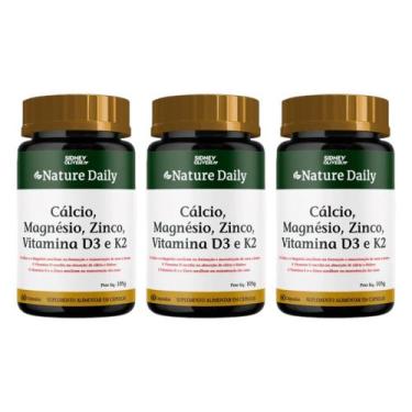 Imagem de Cálcio + Magnésio + Zinco + Vitamina D3 + K2 Nature Daily 60 Cápsulas 