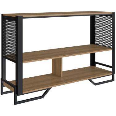Imagem de Aparador 80 Cm Estilo Industrial 2 Prateleiras Telado 1021 Preto Mell PP