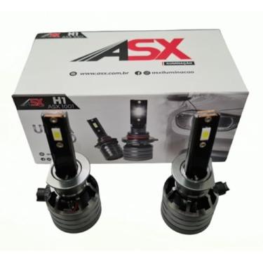 Imagem de Par De Lampada Ultra Led Asx H1-70w 10000 Lúmens 6000k H1 Preto Branco-neutro