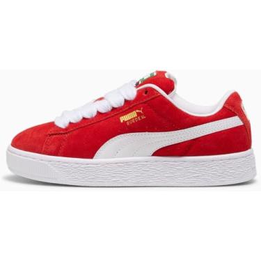 Imagem de PUMA Tênis infantil de camurça GG (criança grande), Para todos os tempos, vermelho/PUMA branco, 20 BR