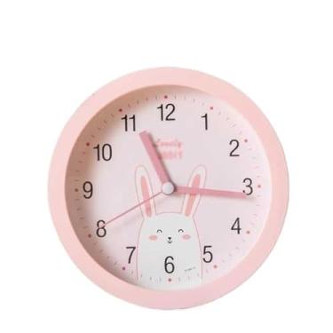 Imagem de Despertador digital de 10 cm bonito despertador analógico para quarto, sala de estar, sala de estudo, dormitório escolar, operado por bateria, fácil de configurar, despertador para estudantes com sono