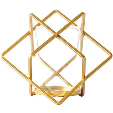 Imagem de Castiçal de metal dourado castiçal de ferro forjado criativo à luz de velas adereços de jantar decorações de mesa domésticas acessórios de vela