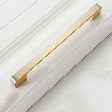 Imagem de Alça para móveis, puxadores de latão escovado, puxadores de gavetas douradas, puxador de armário, porta de armário de cozinha, gaveta de toucador de quarto, armário de casa de banho, hardware para