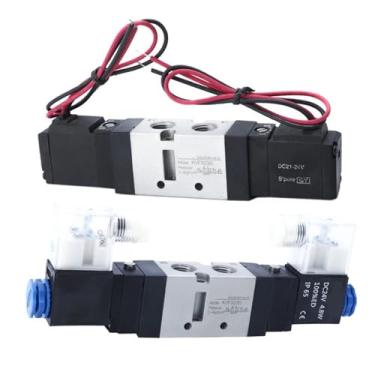 Imagem de 1 peça VF3130 VF3230 VF3330 VF3430 VF3530-3GB/4GB/5GB/6GB-02 Elemets Pneumáticos Série VF Elemets 1/10.2 cm Entrada 5-way Pneumático Válvula Solenoide de Ar (KVF3430,6GB-02 (DC12V))