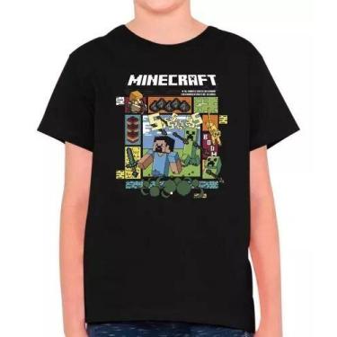 Imagem de Camisa Minecraft Jogo Filme Gamer Infantil E Masculina 100% Algodão - 