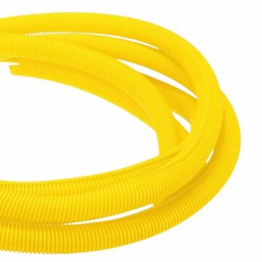 Imagem de DMiotech Tubo dividido de tear de fio de 6 m, 3,8 cm, protetores de cabo de conduíte flexível para animais de estimação, para escritório, casa, jardim, amarelo