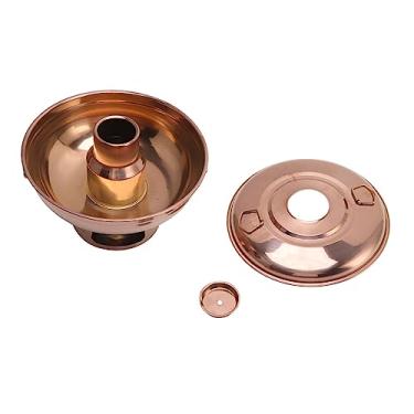 Imagem de Pilipane Panela quente de aço inoxidável 410 estilo chinês carvão pequeno panela quente de gelo seco Pequim para uma única pessoa pequena ouro rosa para buffets e festas