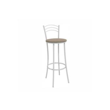 Imagem de Banqueta Sala de Jantar Petra 1B700BR Aço 1 Un Branco/Boucle Bege Fend