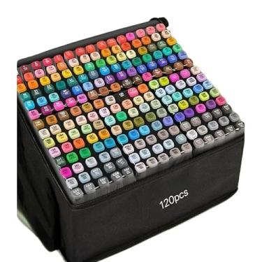 Imagem de 36/60/80/100/120/168 peças Caneta Marcadora De Cabeça Dupla Conjunto De Canetas De Aquarela Especial Para Crianças (120 Cores)